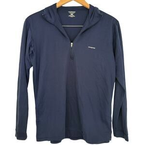 Patagonia Navy Blue Capilene Light Long Sleeve Quarter Zip Sweater Pullover-S